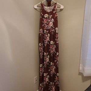 XL Mauve Floral Maxi Dress NWT